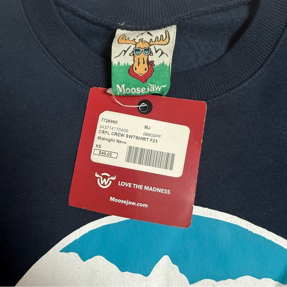 Moosejaw Men's Graphic Navy Crewneck Sweatshirt Size XS - Picture 3 of 5